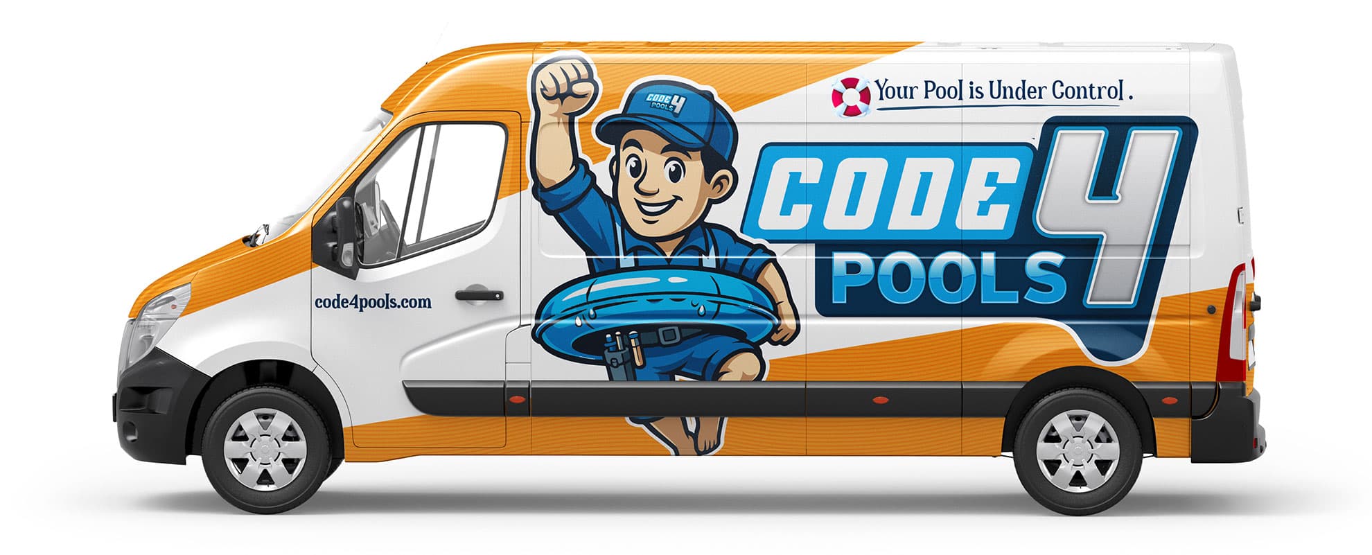 Code 4 Pools van wrap