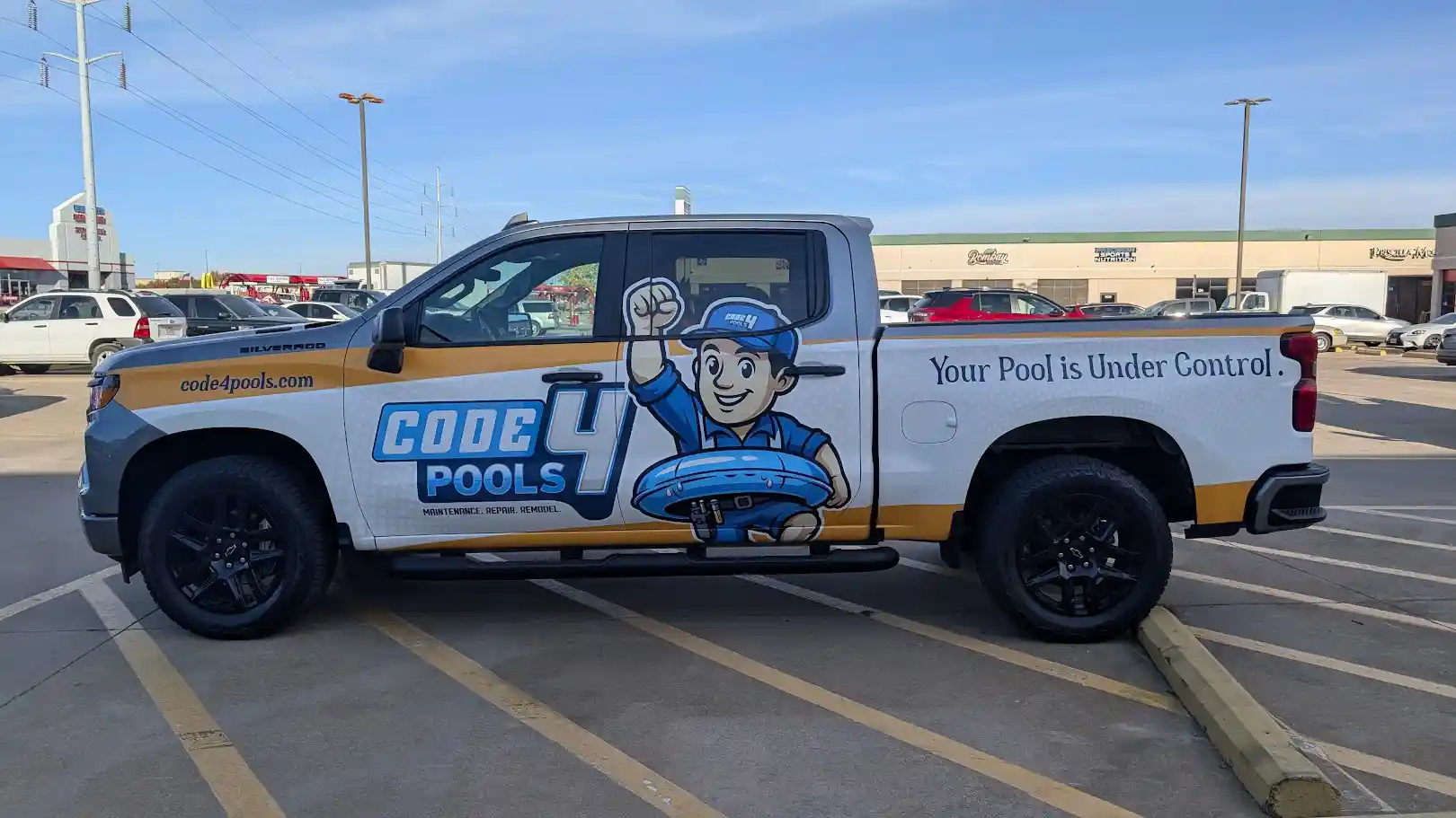 Code 4 Pools vehicle wrap by WrapMasters