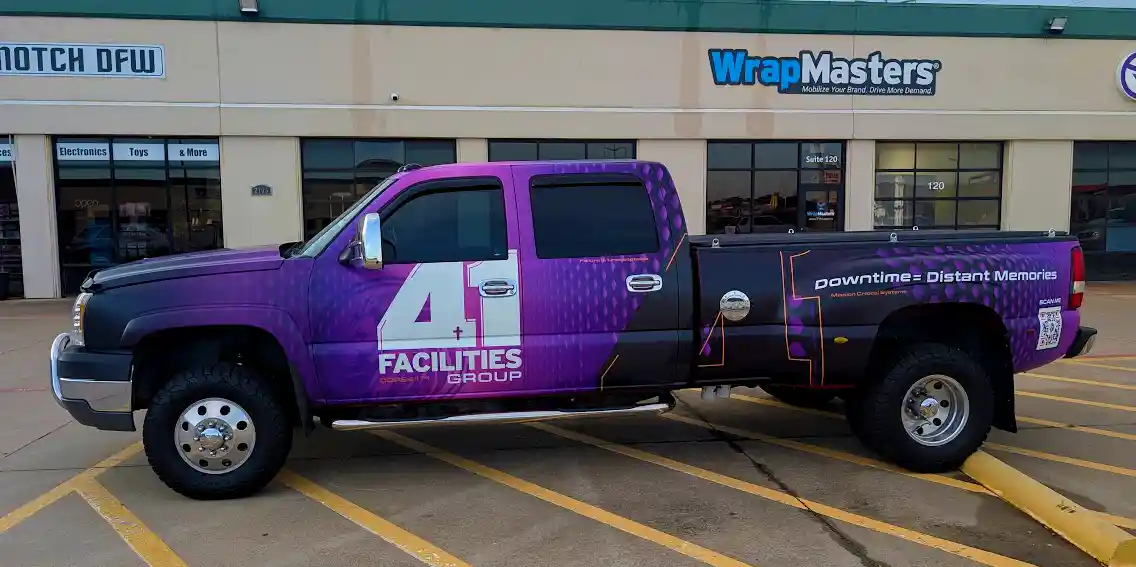Facility management truck wrap by WrapMasters Denton