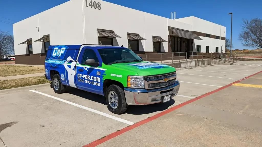 CF Power Washing service truck wrap by WrapMasters