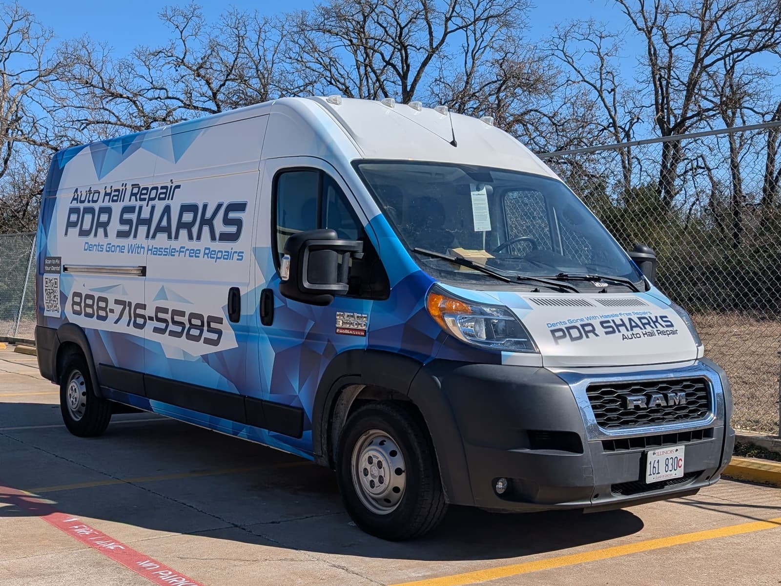PDR Sharks paintless dent repair van wrap