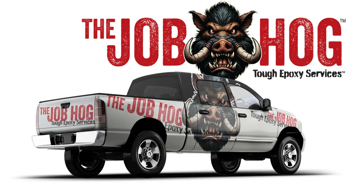 The Job Hog truck wrap, logo, and tagline by WrapMasters
