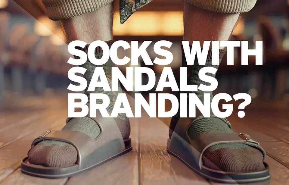 Socks with sandals branding