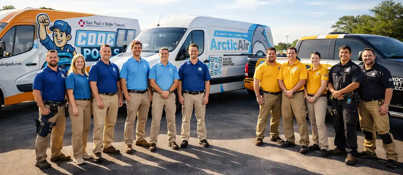 Before and after branding and vehicle wrap design showing business transformation and increased visibility